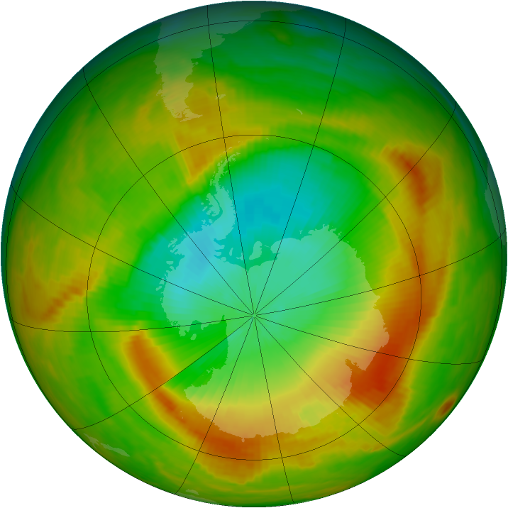 Antarctic ozone map for 12 November 1979